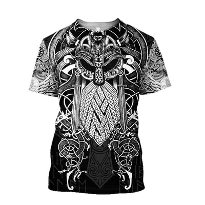 Wikinger T-Shirt - Odin Tribal Druck