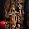 Frigg Königin von Asgard, Nordische Göttin Handgeschnitzte Holzstatue