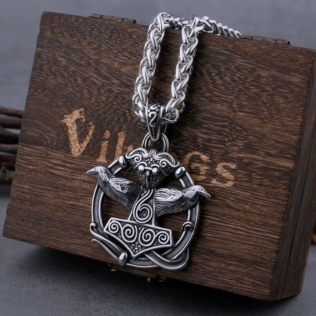 Thors Hammer Kette - Hugin & Munin