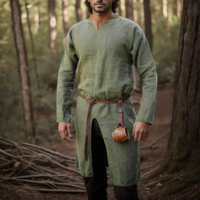 WIKINGER-ROBE TUNIKA – LANGES HEMD AUS BAUMWOLLE UND LEINEN