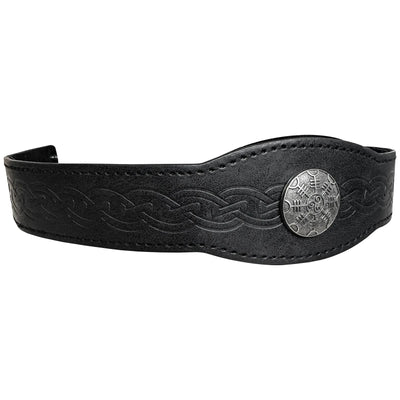 WIKINGER-KOPFBAND – ÆGISHJÁLMR-MEDAILLON & KNOTENMUSTER