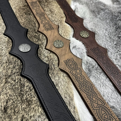 WIKINGER-KOPFBAND – ÆGISHJÁLMR-MEDAILLON & KNOTENMUSTER