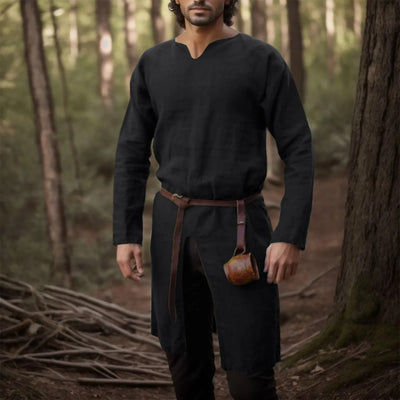 WIKINGER-ROBE TUNIKA – LANGES HEMD AUS BAUMWOLLE UND LEINEN