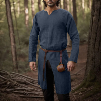 WIKINGER-ROBE TUNIKA – LANGES HEMD AUS BAUMWOLLE UND LEINEN