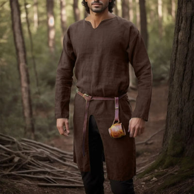 WIKINGER-ROBE TUNIKA – LANGES HEMD AUS BAUMWOLLE UND LEINEN