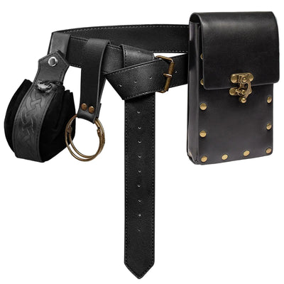 WIKINGER-GÜRTELSET – BEUTEL &amp; HALTER FÜR RUNEN UND AUSRÜSTUNG