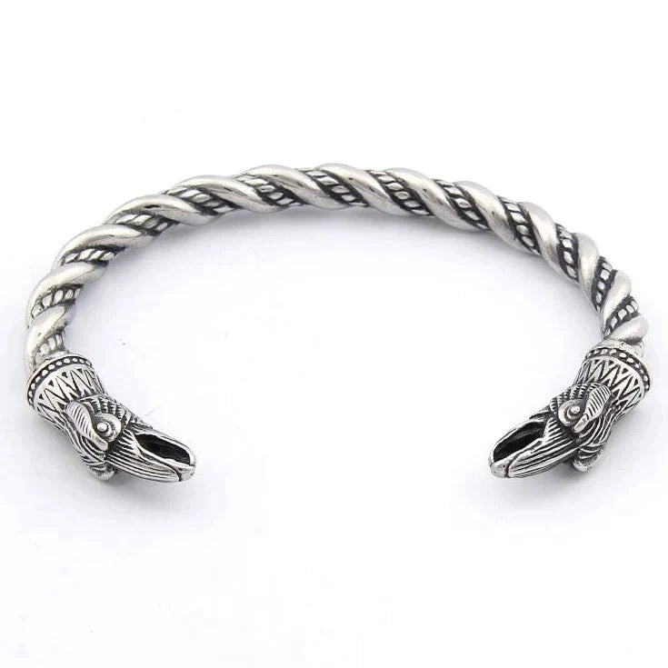 Wikinger Armring mit Huginn und Muninn Raben