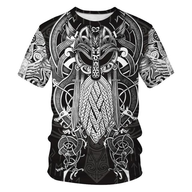 Wikinger T-Shirt - Odin Tribal Druck