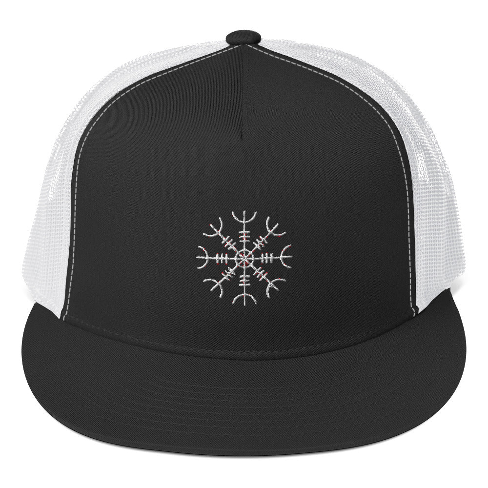 Wikinger Trucker Cap mit Helm der Ehrfurcht Symbol