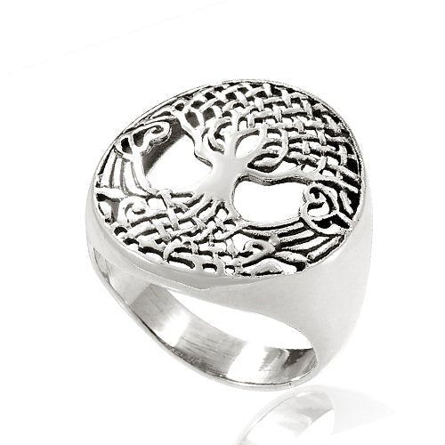 Yggdrasil Baum des Lebens Wikinger Ring - Sterling Silber