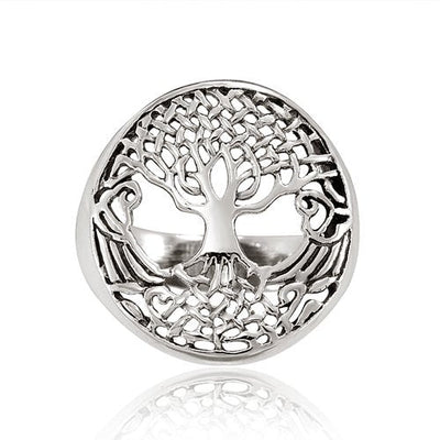 Yggdrasil Baum des Lebens Wikinger Ring - Sterling Silber