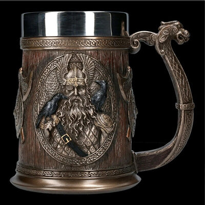 Nordische Götter Thor und Odin Wikinger Bierkrug