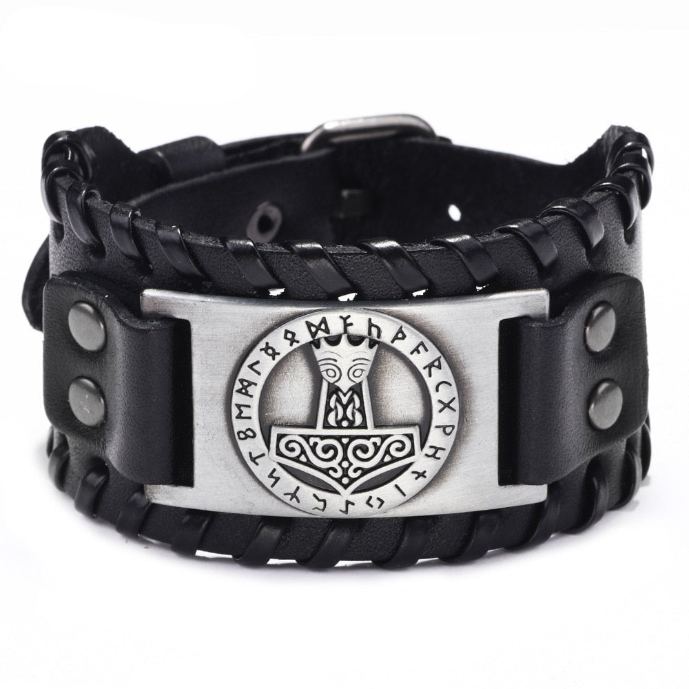 Thor's Hammer Wikinger Lederarmband