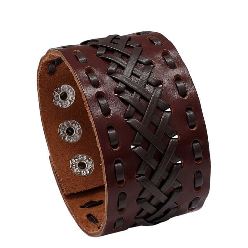 Geflochtenes Leder Manschettenarmband