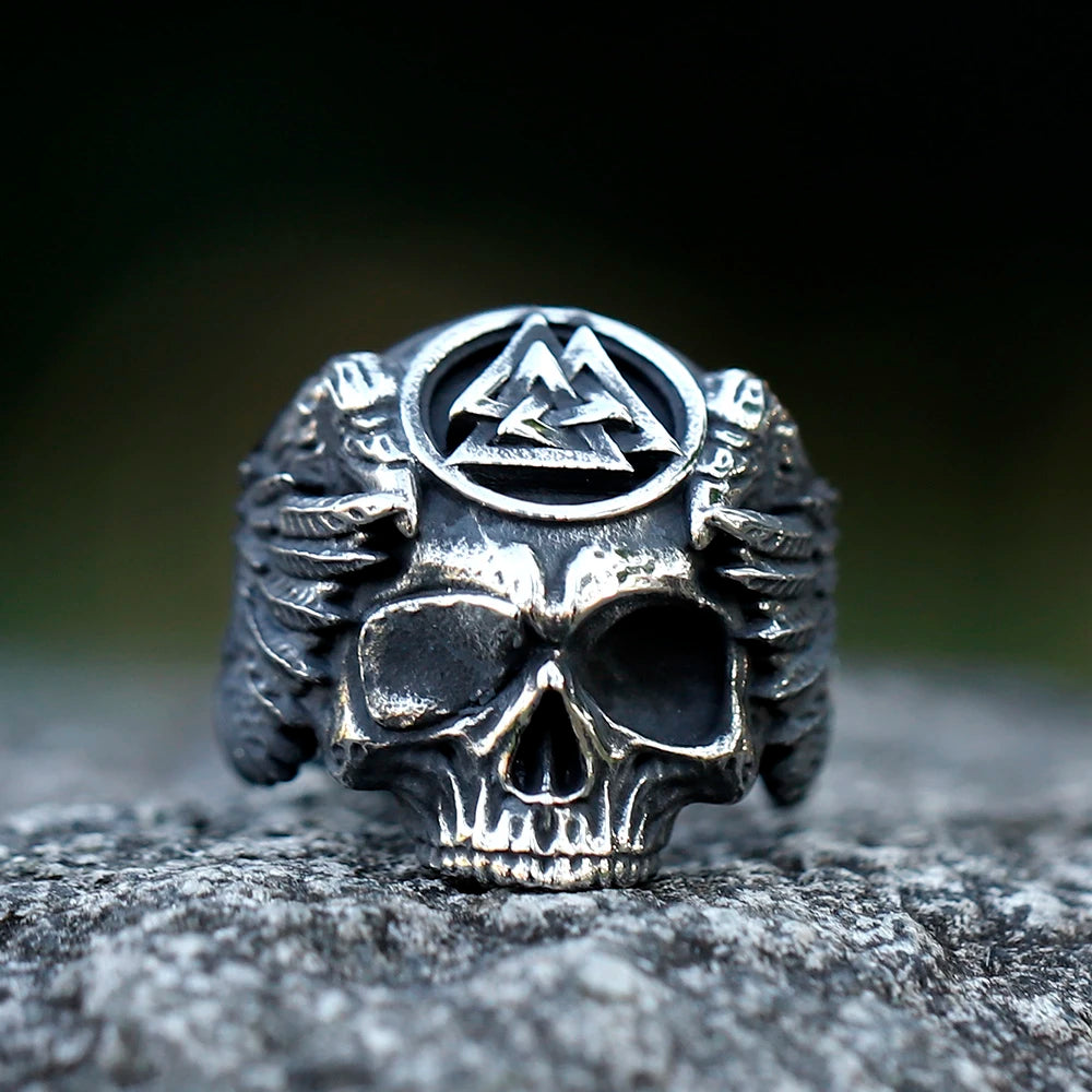 Wikinger Ring - Valknut Totenkopf