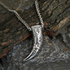 Wikinger Halskette mit eingraviertem Wolfsfang-Anhänger