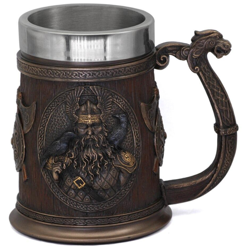 Nordische Götter Thor und Odin Wikinger Bierkrug