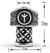 Wikinger-Bart-Perle - Mjolnir mit Runen-Symbol