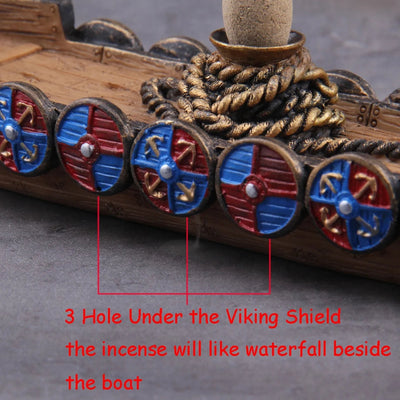 Viking Drachenboot Rückfluss Weihrauchbrenner