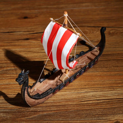 Drakkar Viking Langschiff Modell mit Mast und Segel