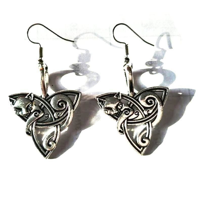 viking earrings - Fox Triquetra - viking earrings