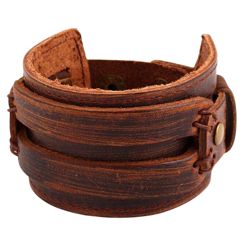 VIKING LARGE BRACELET BERSEKER - ULFHEDNAR - viking leather cuff